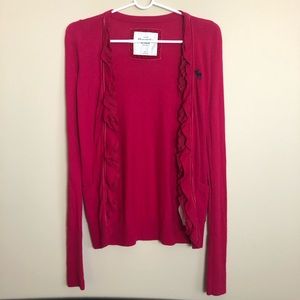 Abercrombie & Fitch Ruffle Front Cardigan Size XS